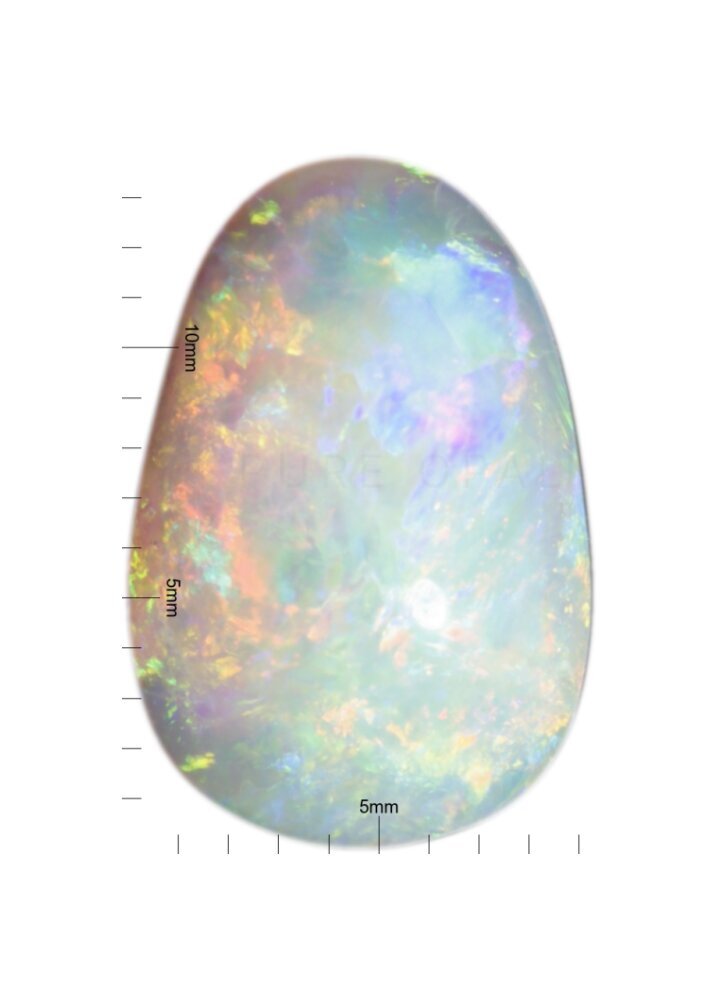 High quality Creative Bright Crystal Freeform 2.8ct opal, gem rulers show approximate dimensions image 